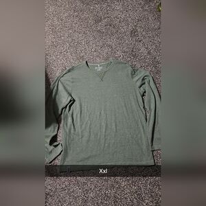 Free Country Men's Olive-Style Green Long Sleeve Crew Tee